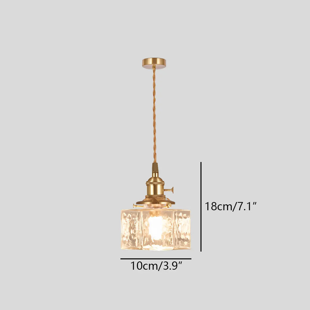 Verglas Clear Glass Pendant Light for Bedroom | Desfino