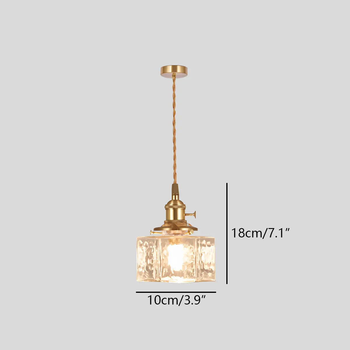 Verglas Clear Glass Pendant Light for Bedroom | Desfino