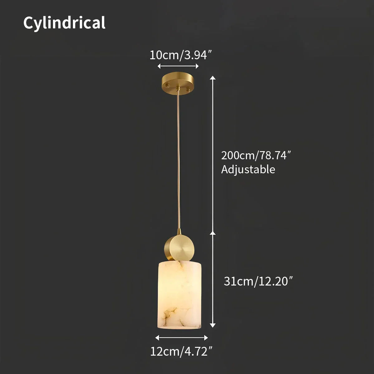 All Copper Geometric Spanish Alabaster Pendant Light | Desfino