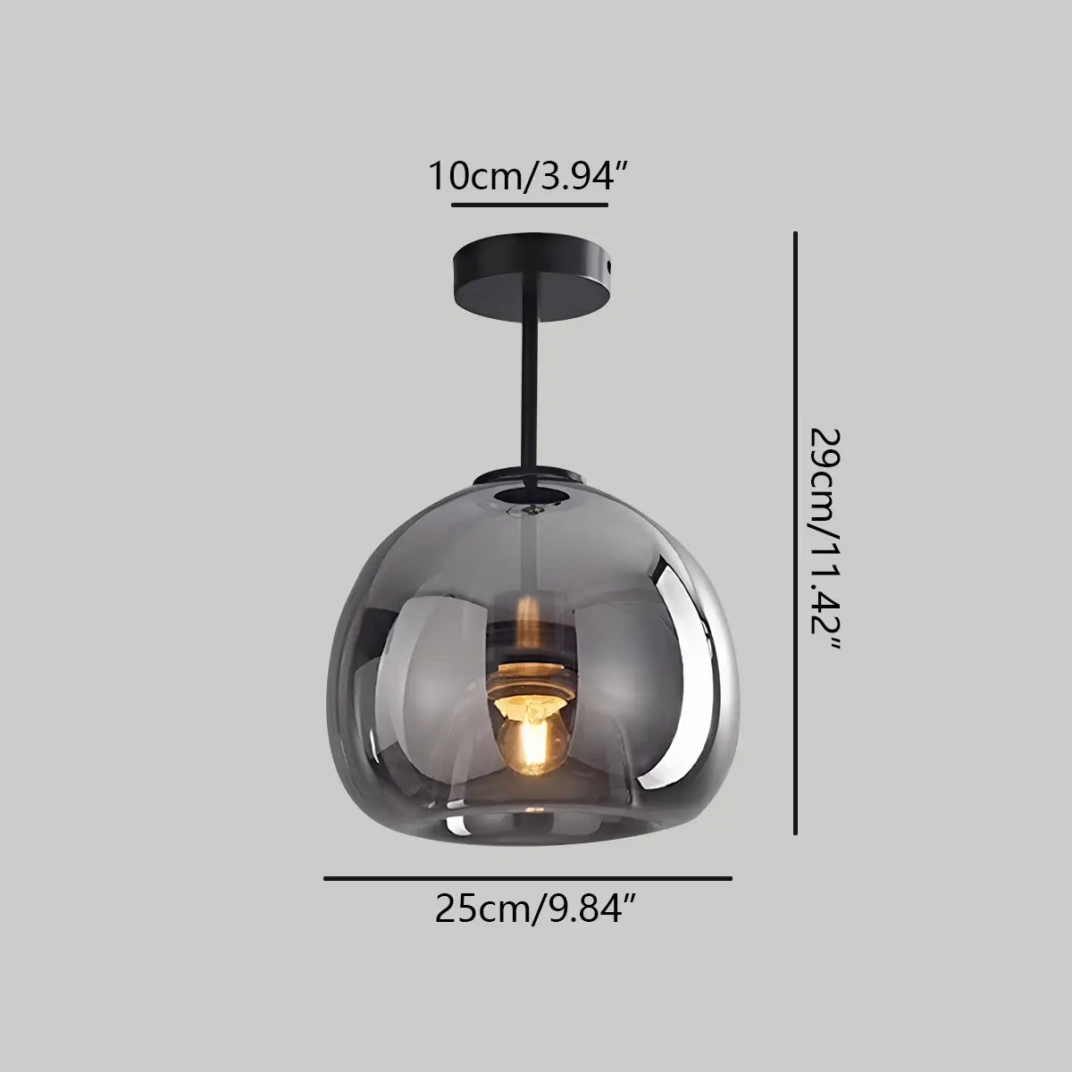 Vintage Glass Semi-Flush Ceiling Light for Entryway | Desfino