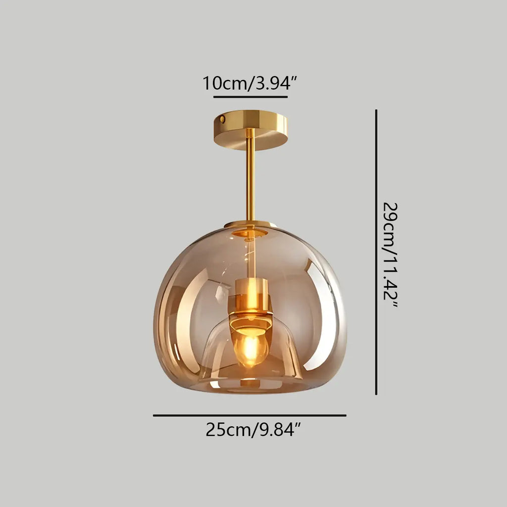 Vintage Glass Semi-Flush Ceiling Light for Entryway | Desfino