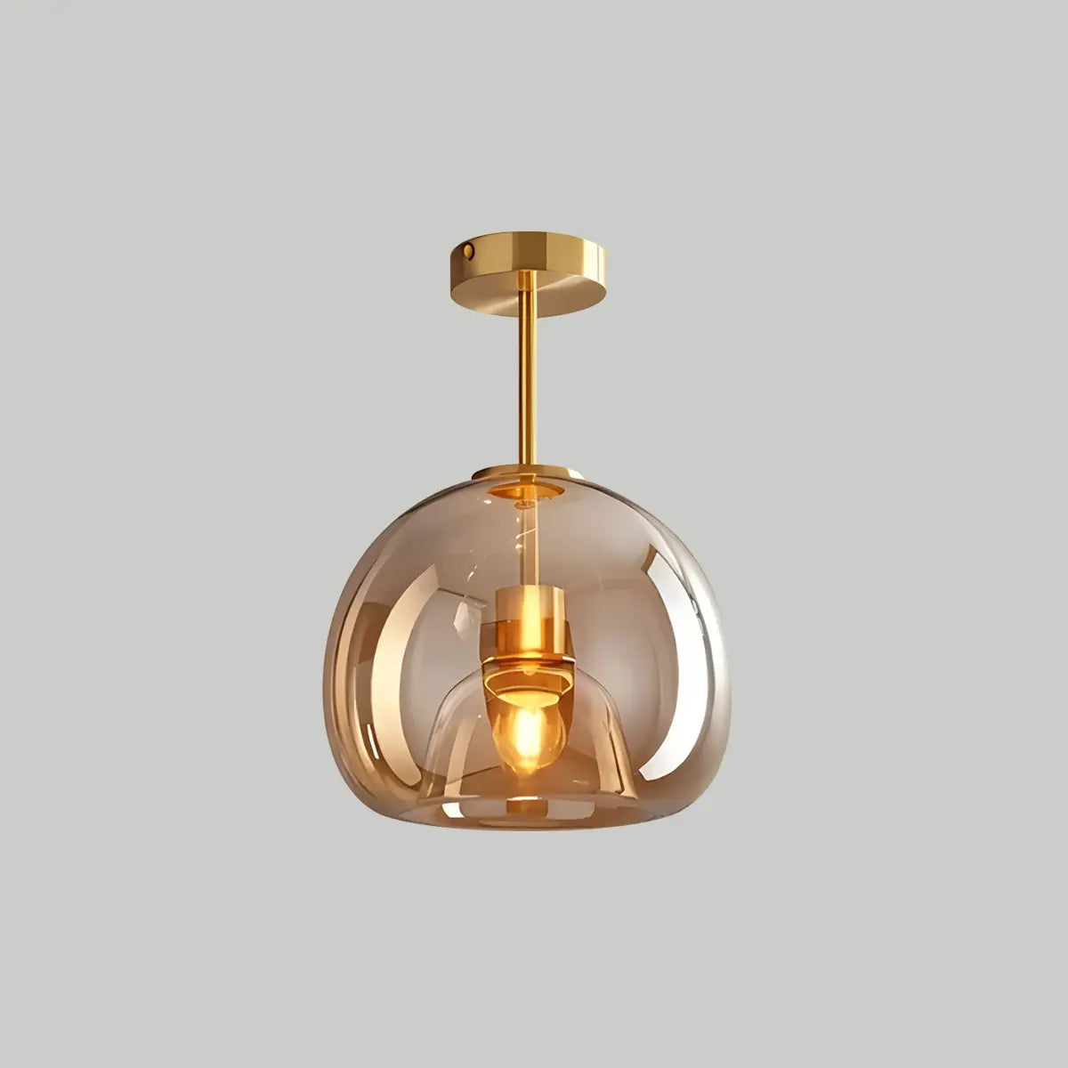 Vintage Glass Semi-Flush Ceiling Light for Entryway | Desfino