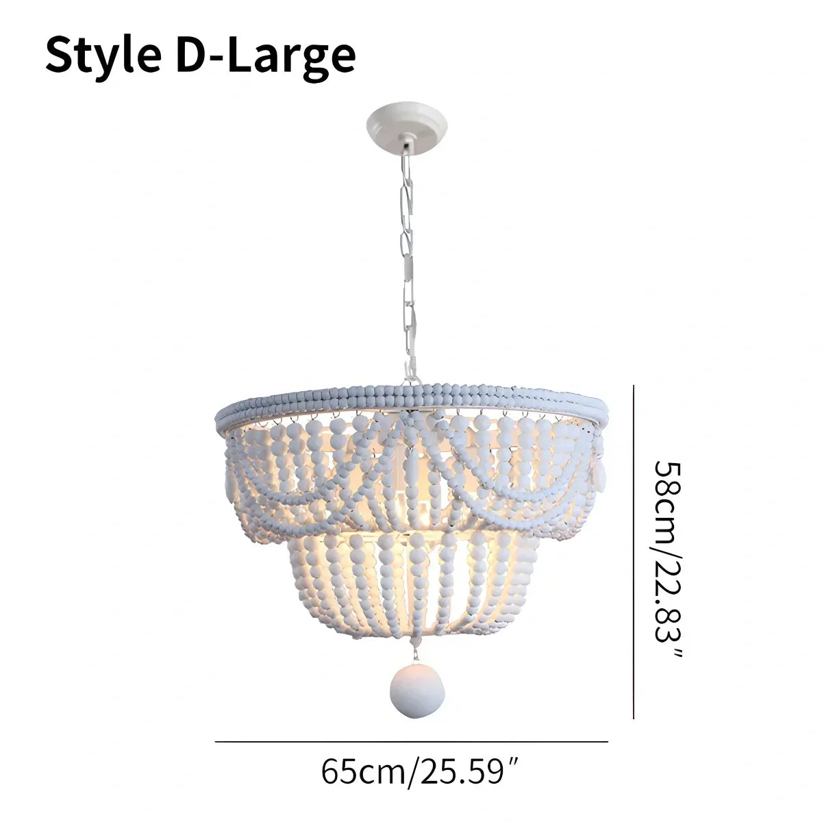 Retro Wooden Bead Chandelier for Dining Room | Desfino