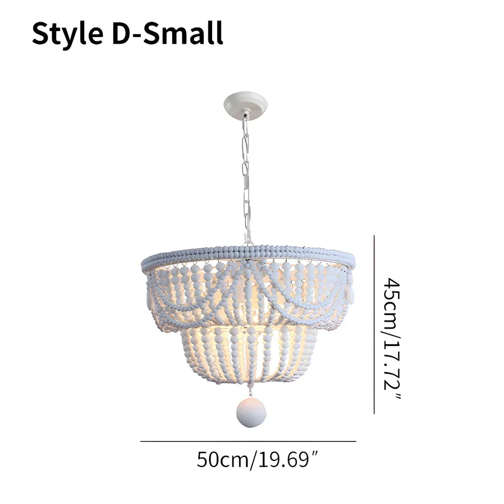 Retro Wooden Bead Chandelier for Dining Room | Desfino