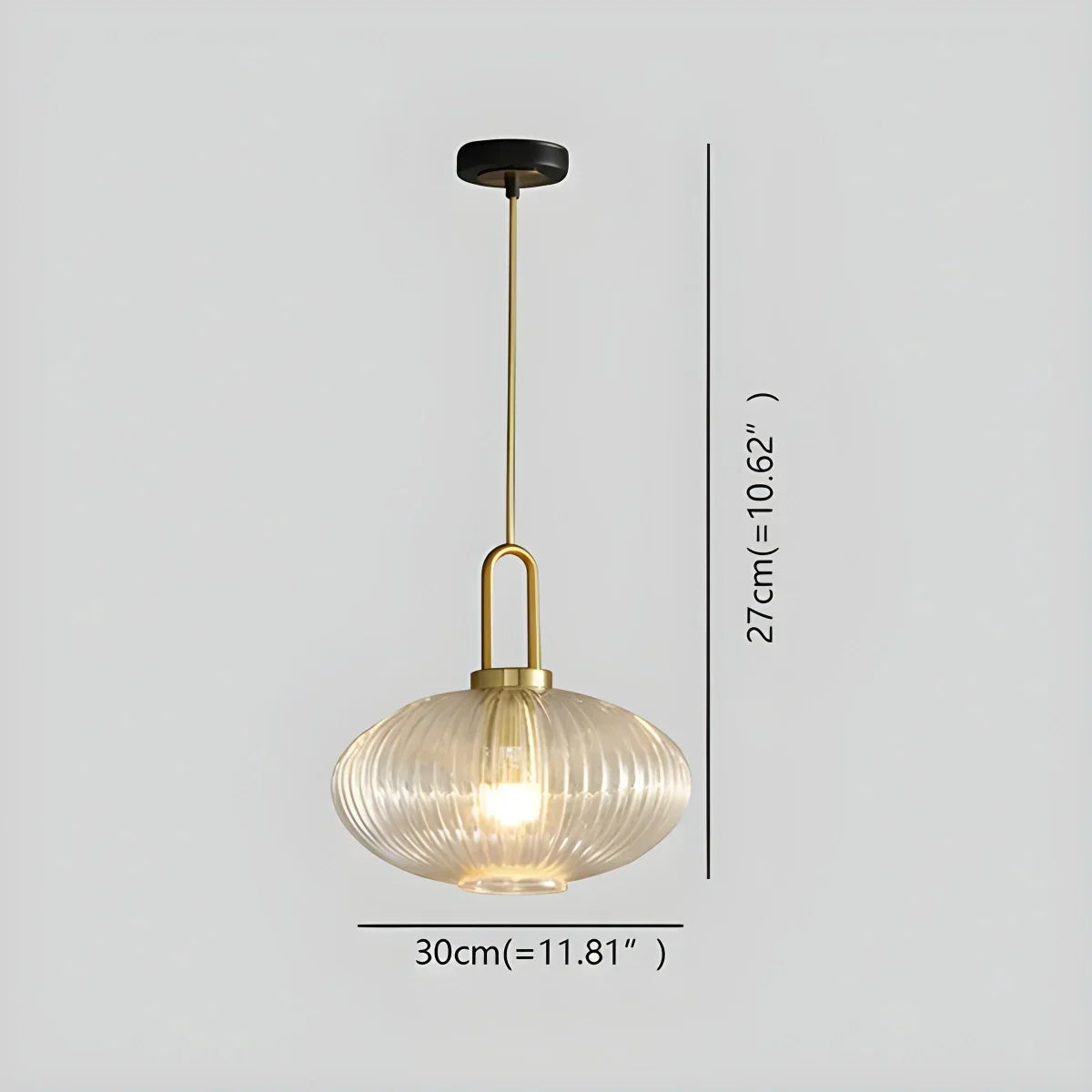 Modern Ribbed Clear Glass Pendant Light | Desfino