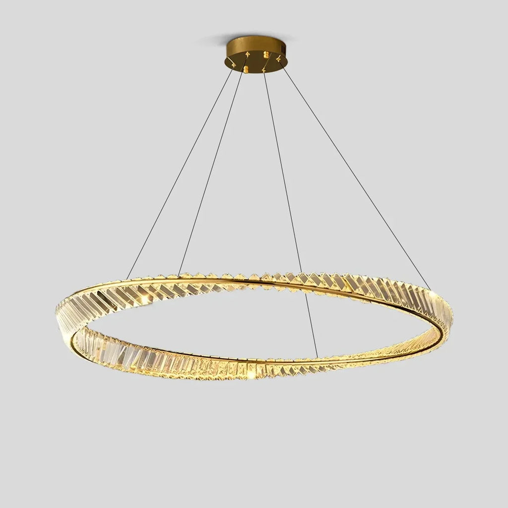 Moderner luxuriöser Ringkronleuchter aus Metall und Glas | Desfino