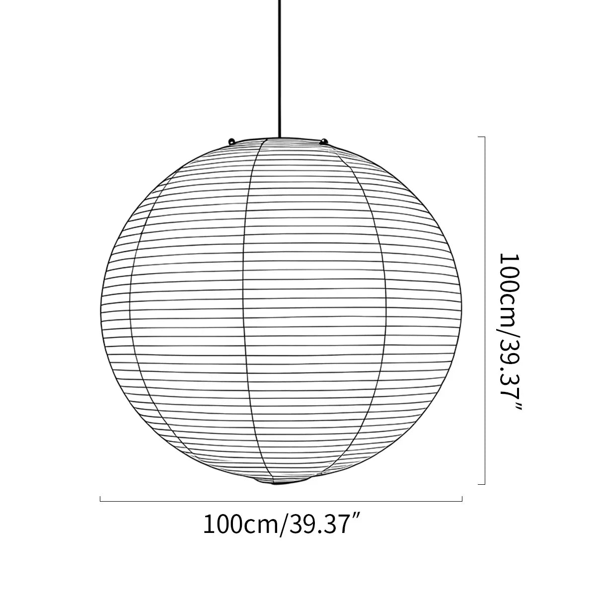 Japanese Style Spherical Paper Pendant Light for Living Room | Desfino