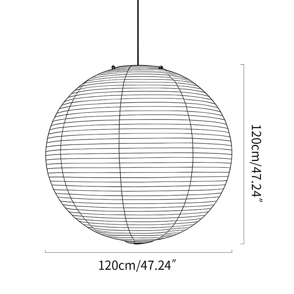 Japanese Style Spherical Paper Pendant Light for Living Room | Desfino