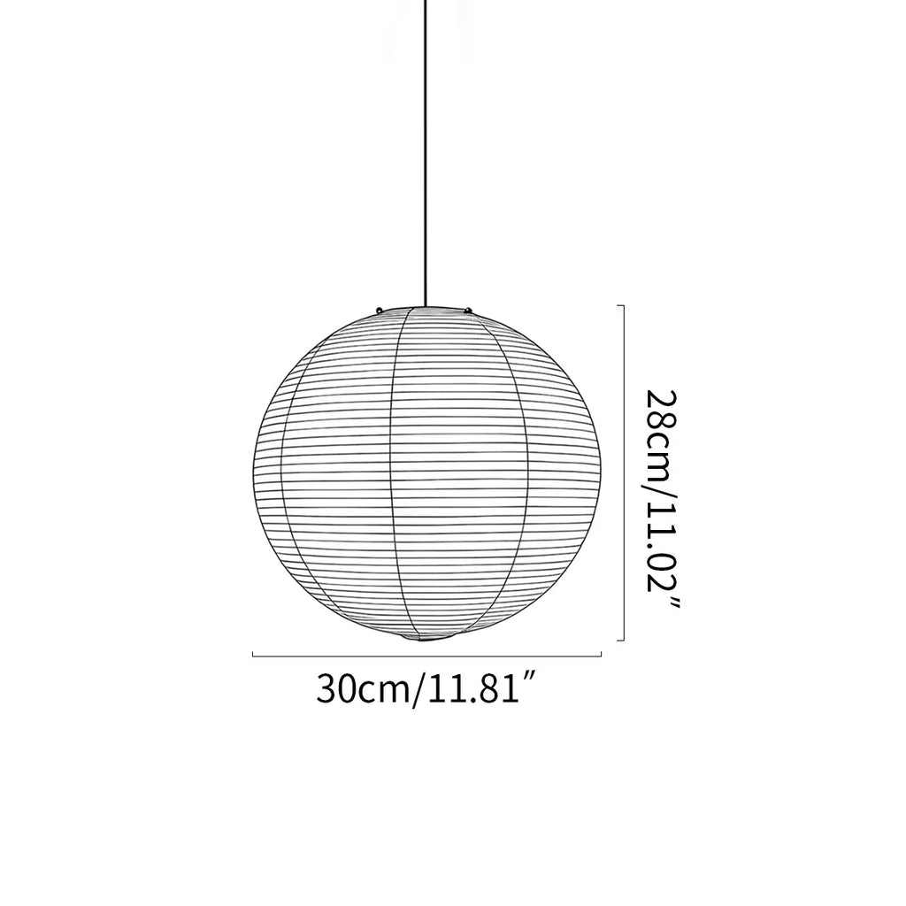 Japanese Style Spherical Paper Pendant Light for Living Room | Desfino