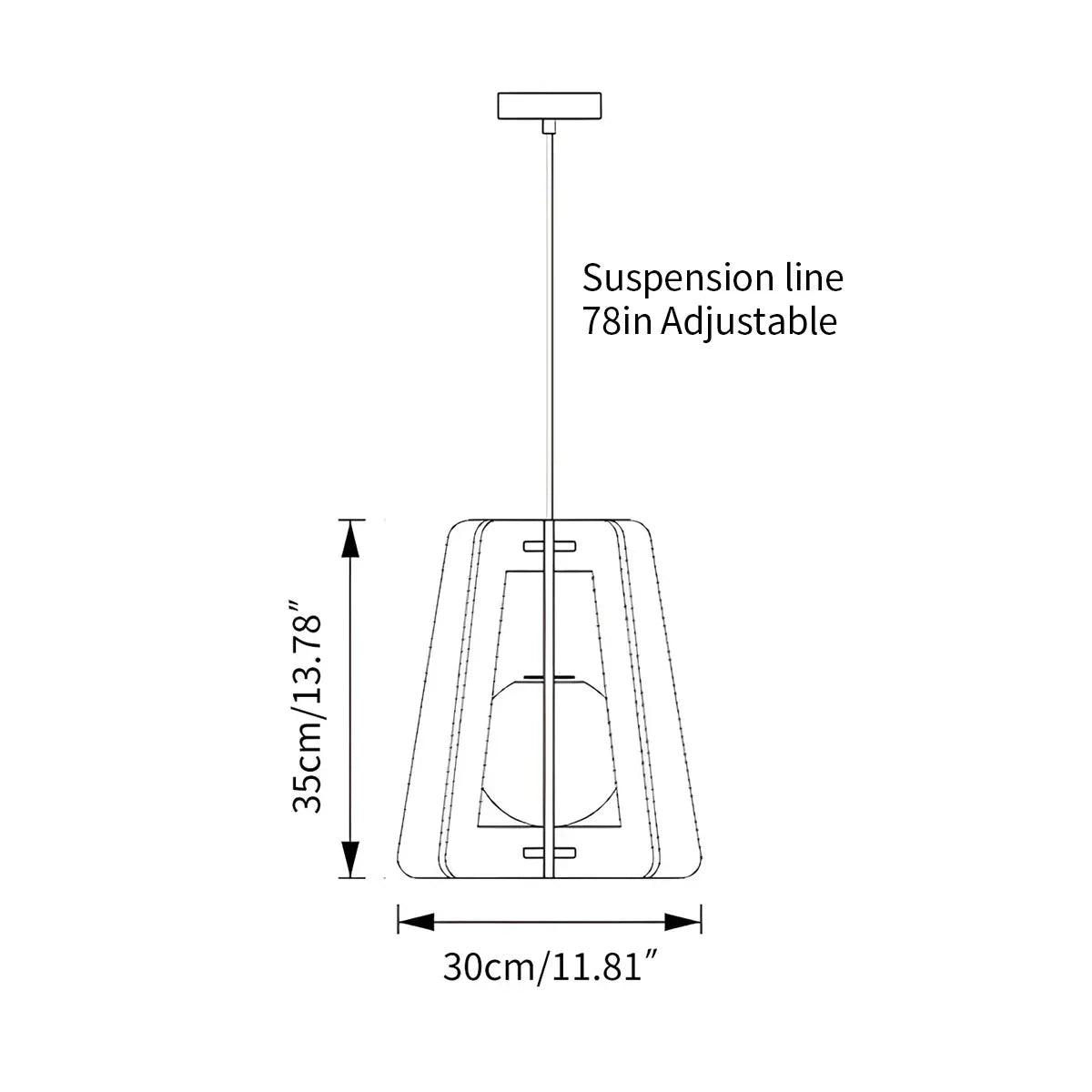Square Pavilion Acoustic Pendant Light | Desfino