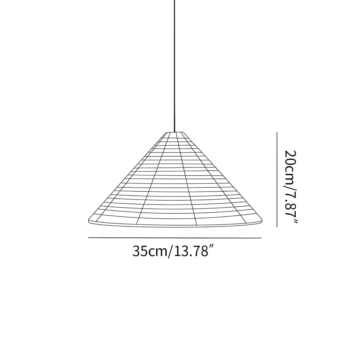 Washi Paper Hat Pendant Lamp for Dining Room | Desfino