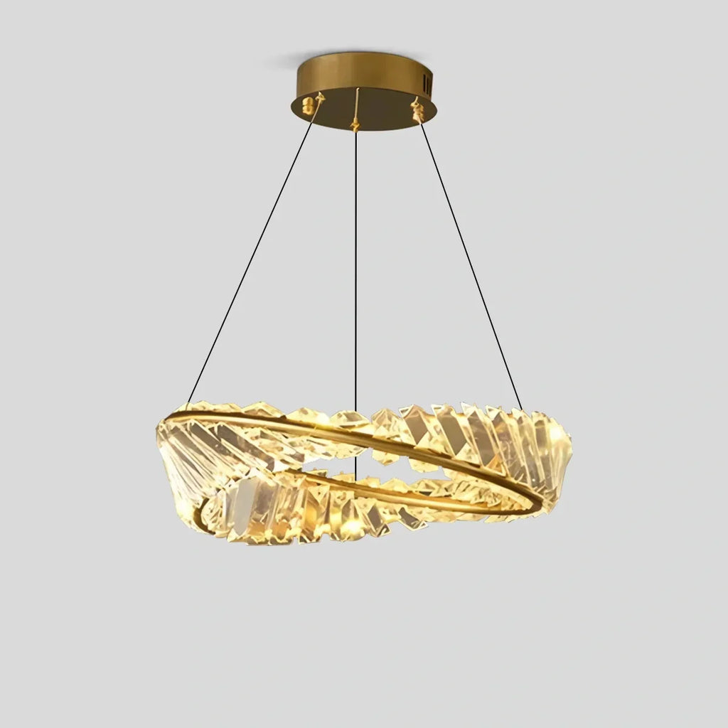 Moderner luxuriöser Ringkronleuchter aus Metall und Glas | Desfino