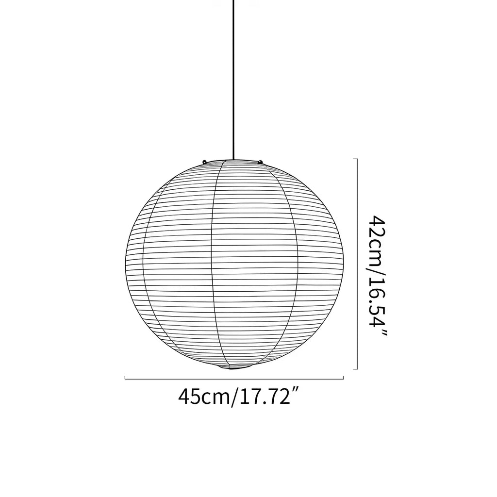 Japanese Style Spherical Paper Pendant Light for Living Room | Desfino