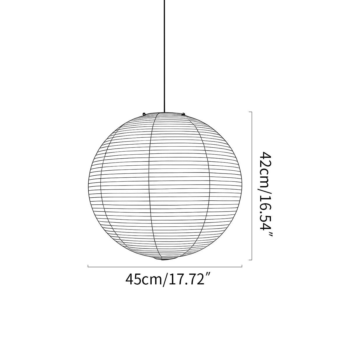 Japanese Style Spherical Paper Pendant Light for Living Room | Desfino