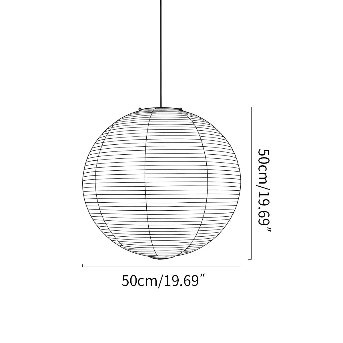 Japanese Style Spherical Paper Pendant Light for Living Room | Desfino