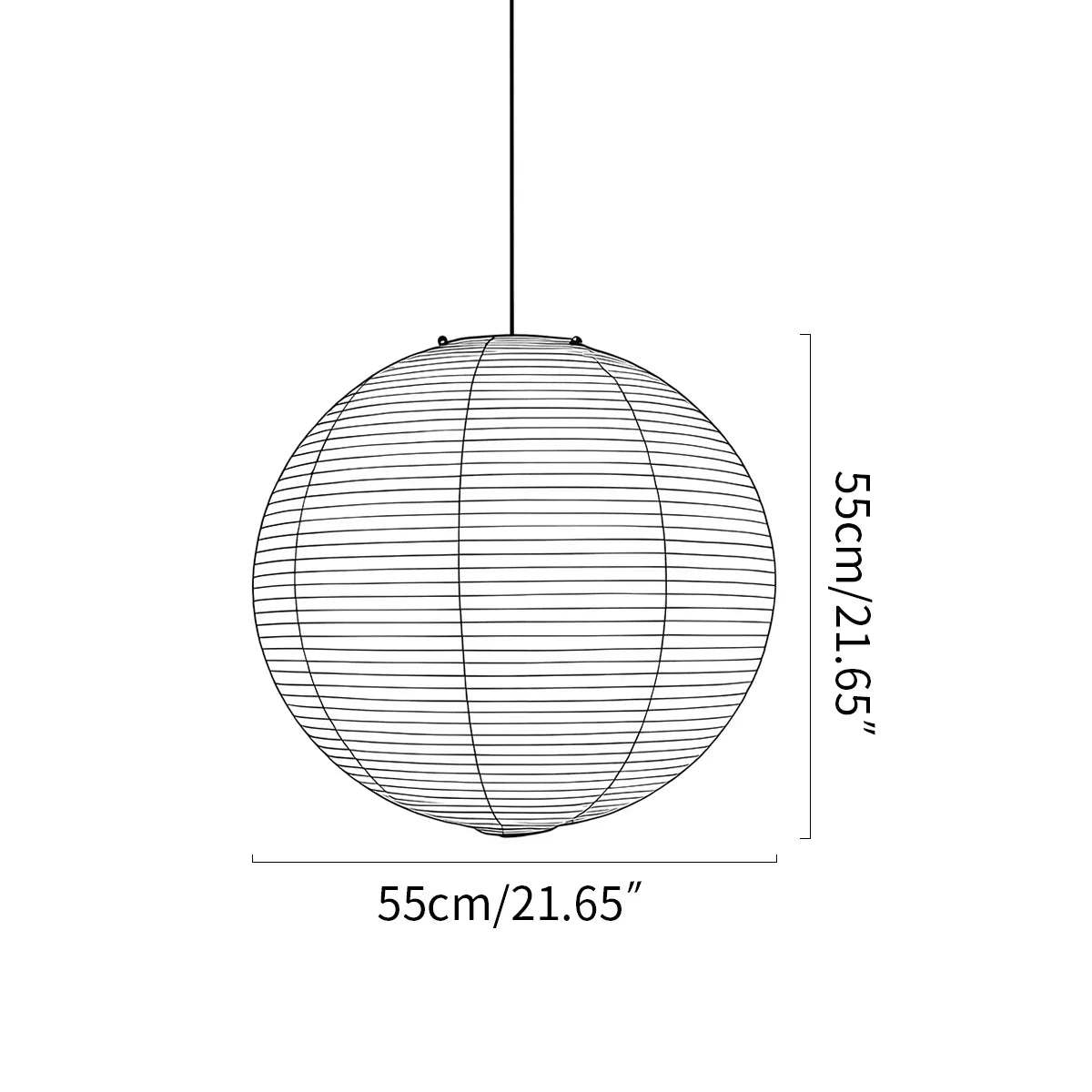 Japanese Style Spherical Paper Pendant Light for Living Room | Desfino