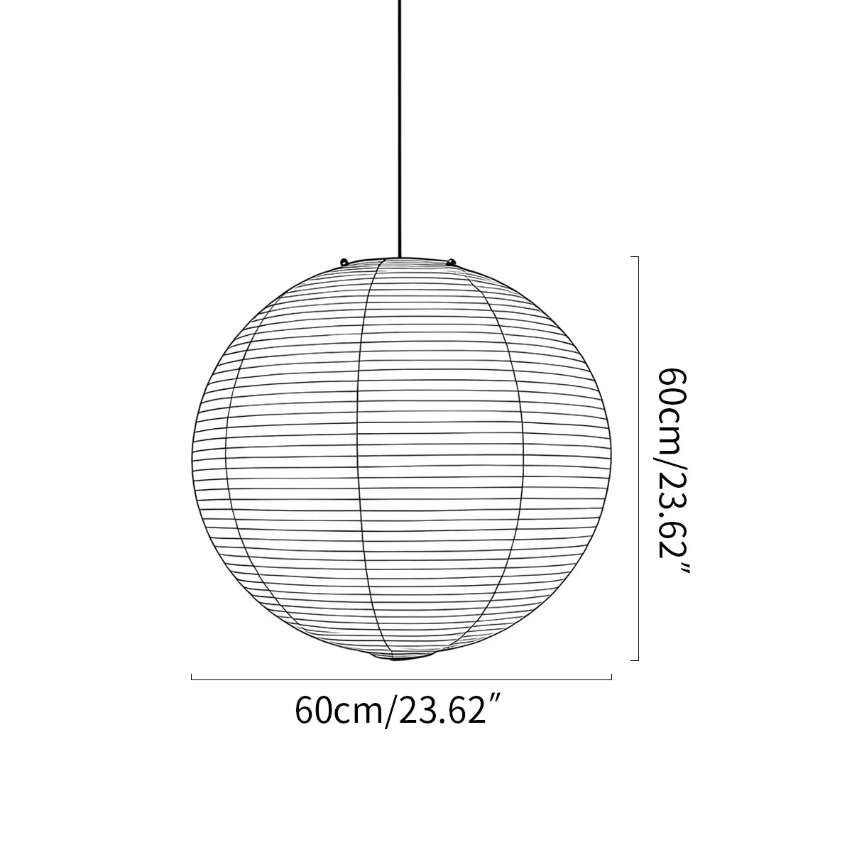Japanese Style Spherical Paper Pendant Light for Living Room | Desfino