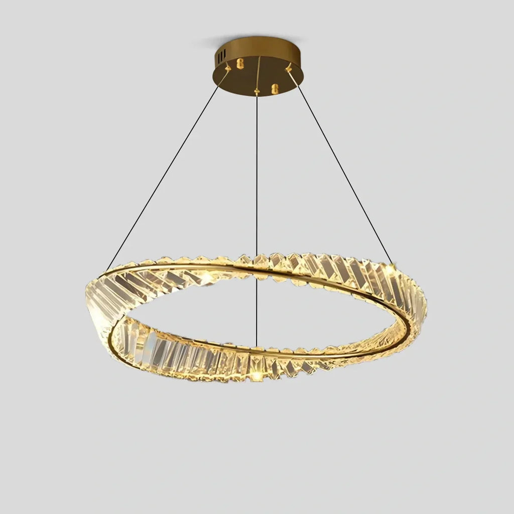 Moderner luxuriöser Ringkronleuchter aus Metall und Glas | Desfino