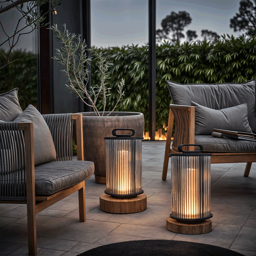 Marinell vanntett hagelanterne — Varmt LED-lys - Desfino