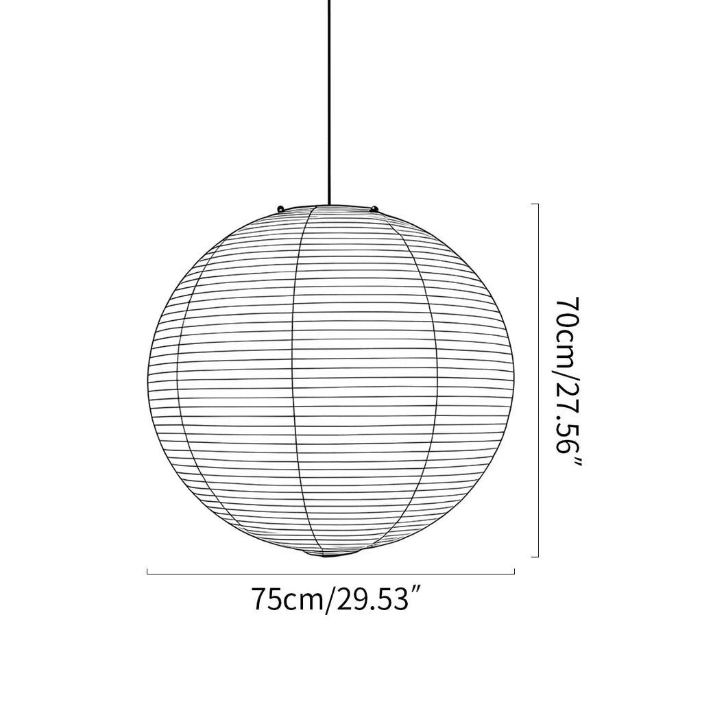 Japanese Style Spherical Paper Pendant Light for Living Room | Desfino