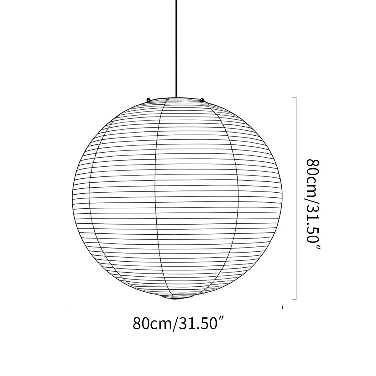 Japanese Style Spherical Paper Pendant Light for Living Room | Desfino