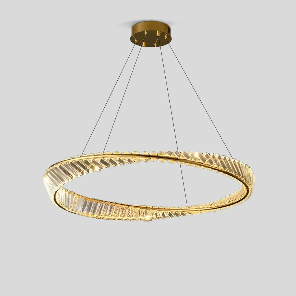 Moderner luxuriöser Ringkronleuchter aus Metall und Glas | Desfino