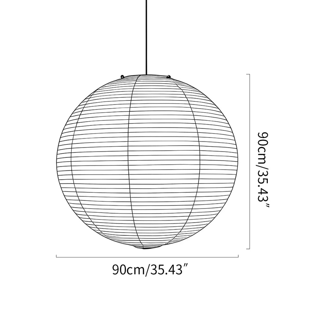 Japanese Style Spherical Paper Pendant Light for Living Room | Desfino
