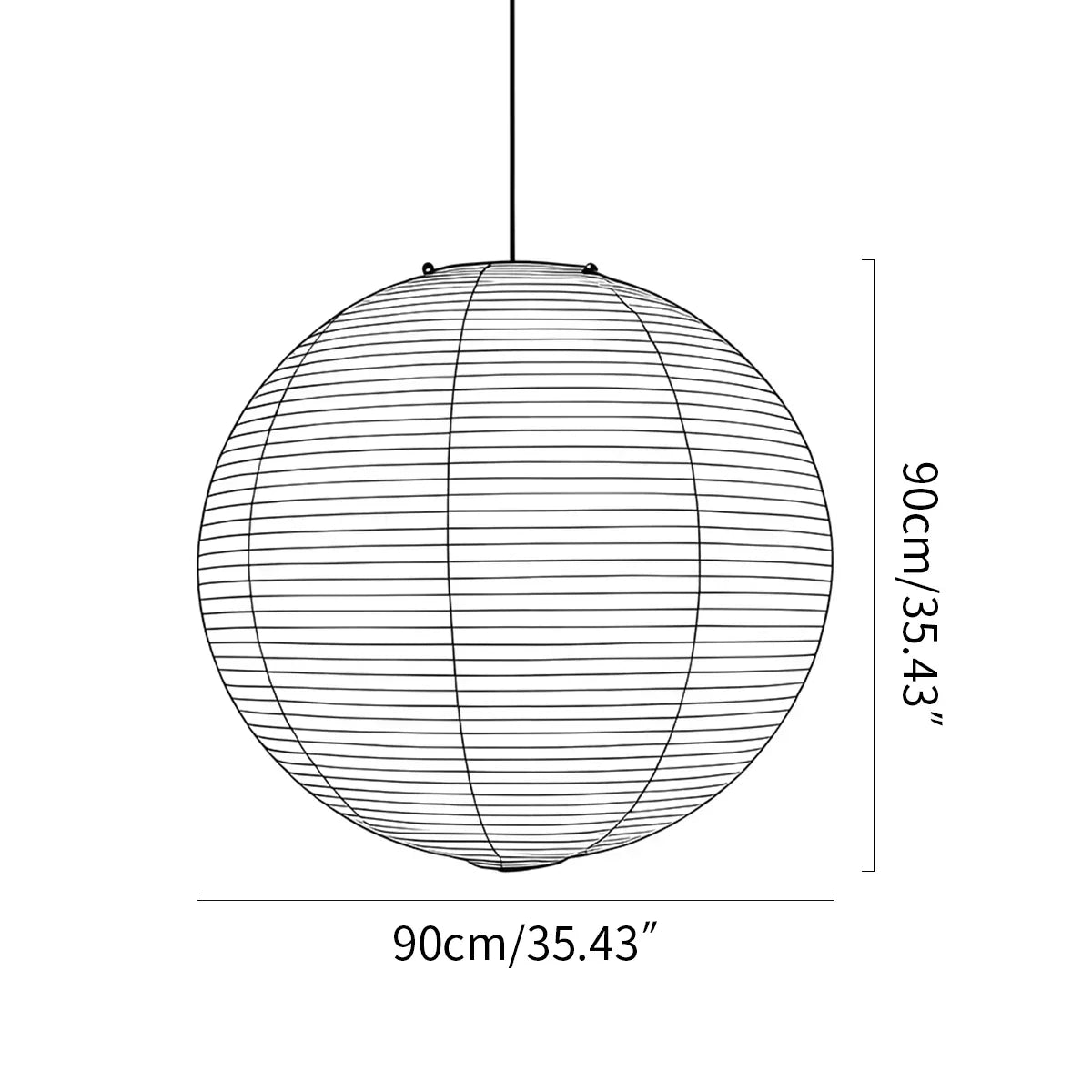 Japanese Style Spherical Paper Pendant Light for Living Room | Desfino