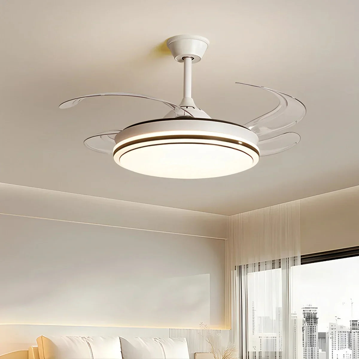 Modern Remote Control Ceiling Fan with LED Light | Desfino
