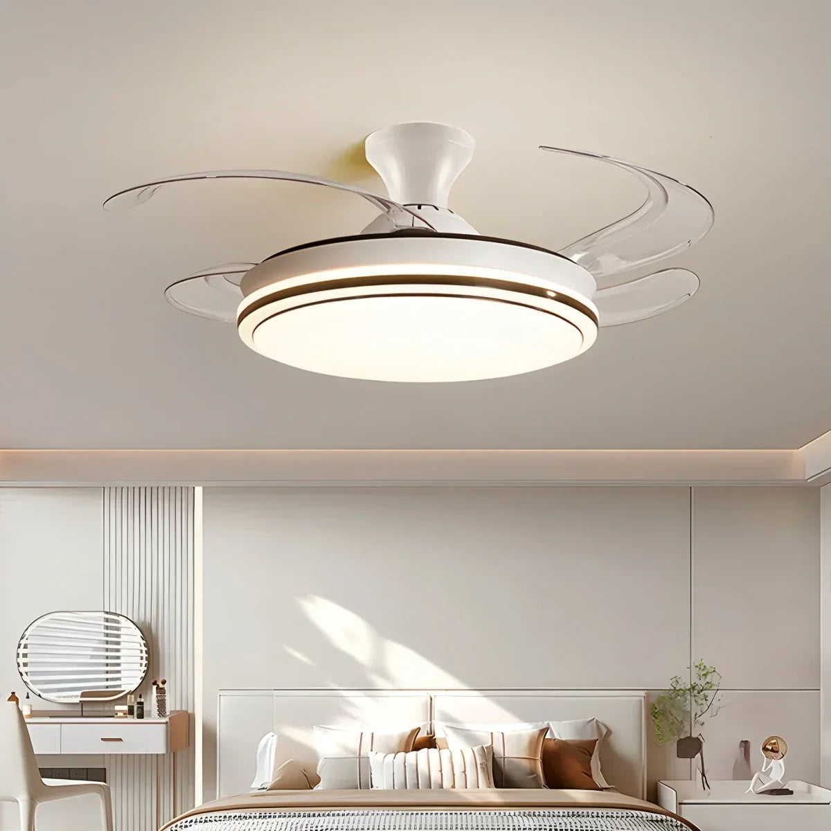 Modern Remote Control Ceiling Fan with LED Light | Desfino