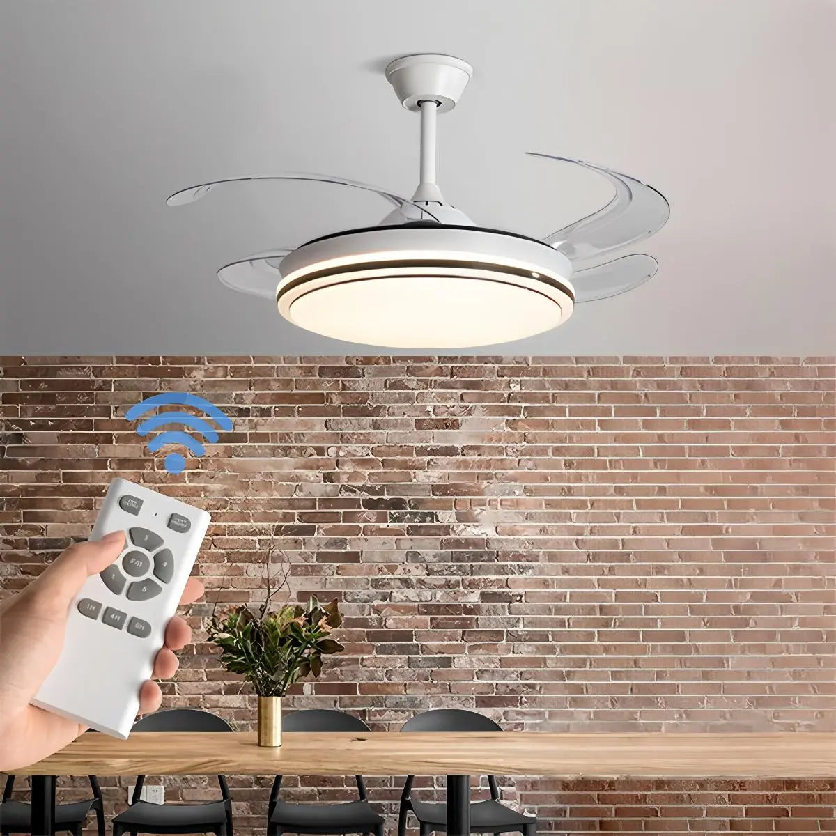 Modern Remote Control Ceiling Fan with LED Light | Desfino