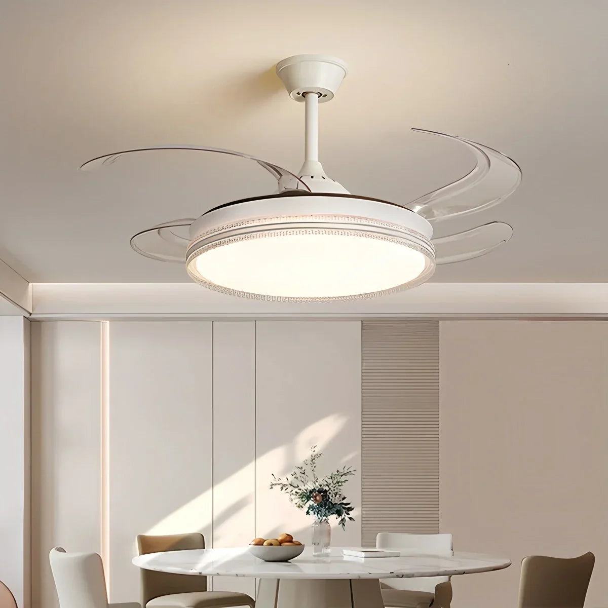 Moderne LED-Deckenventilatorleuchten mit Fernbedienung | Desfino