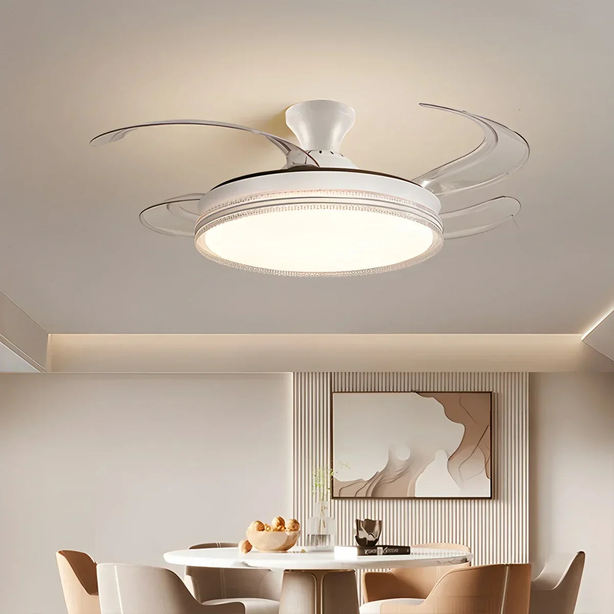 Moderne LED-Deckenventilatorleuchten mit Fernbedienung | Desfino