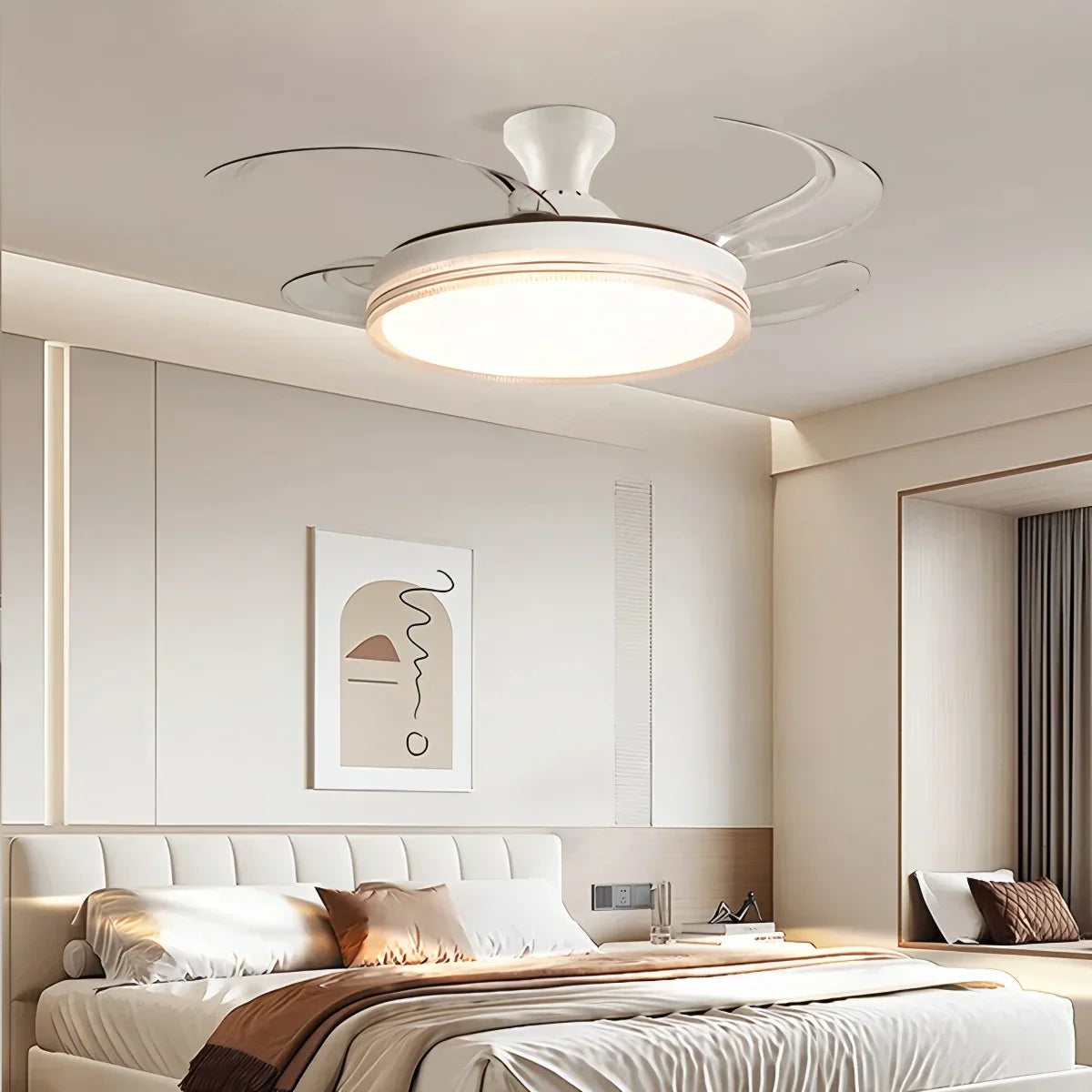 Moderne LED-Deckenventilatorleuchten mit Fernbedienung | Desfino