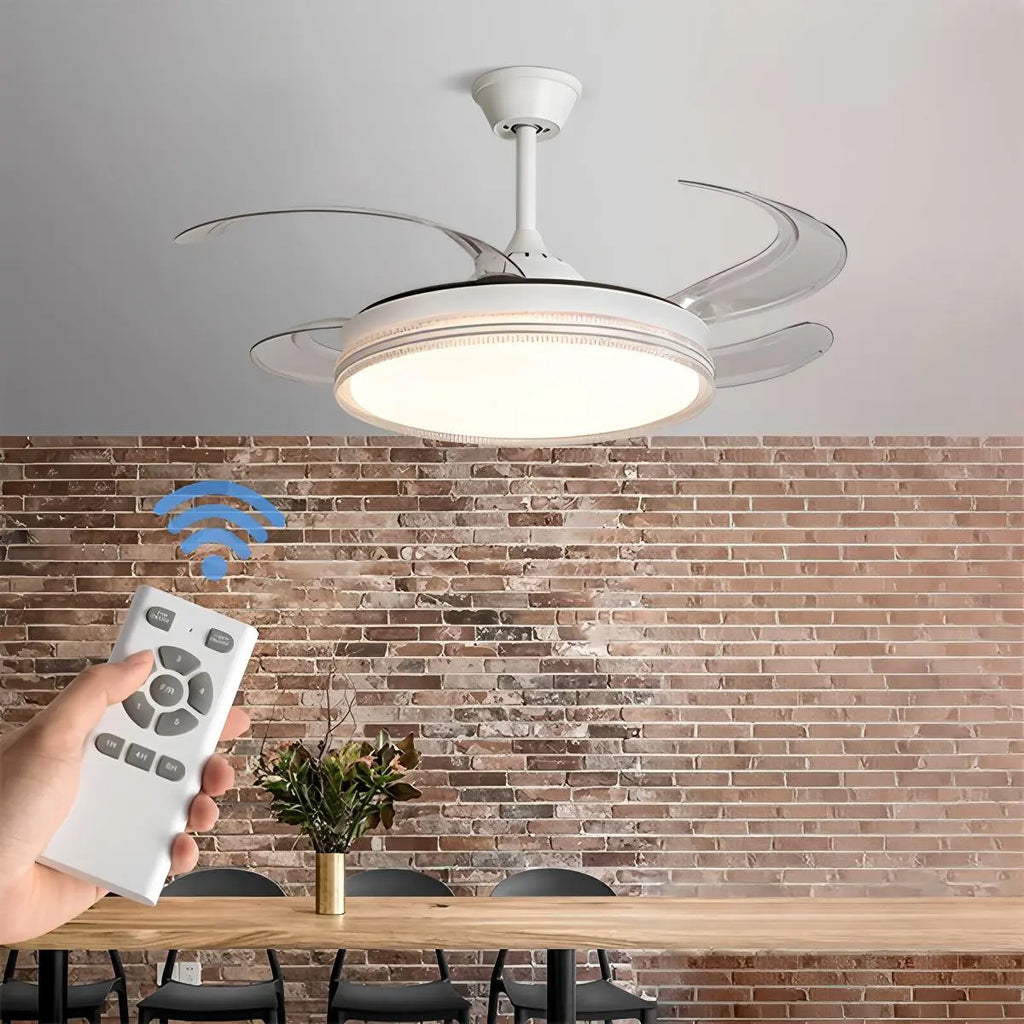 Moderne LED-Deckenventilatorleuchten mit Fernbedienung | Desfino