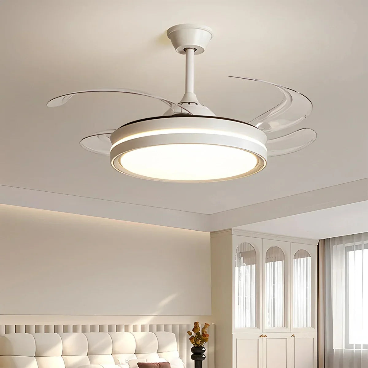 Moderner leiser Deckenventilator mit Fernbedienung und Licht | Desfino