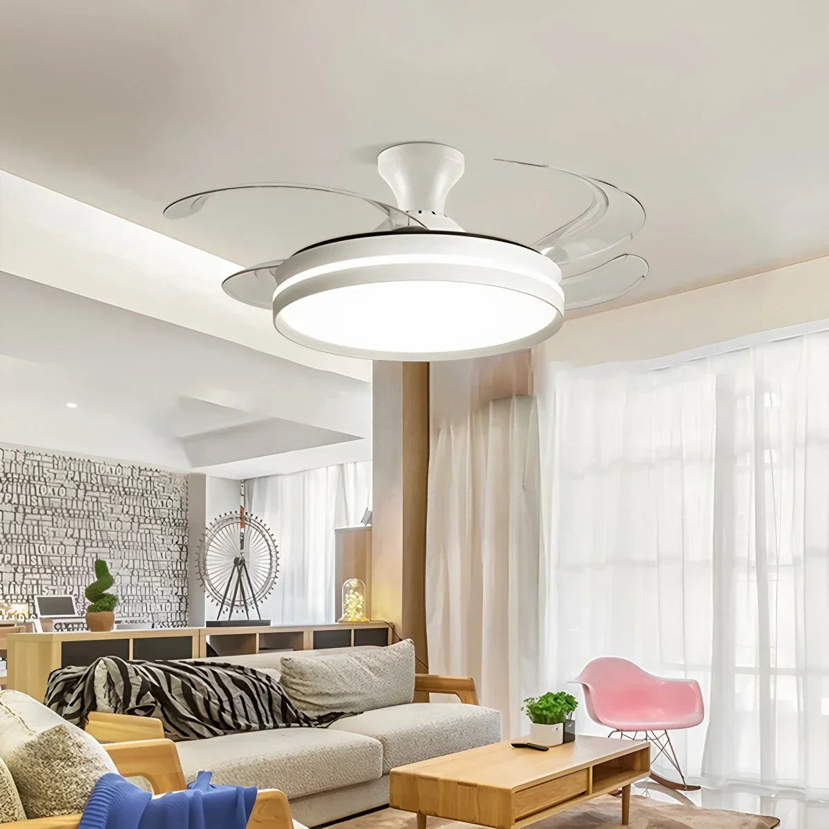Moderner leiser Deckenventilator mit Fernbedienung und Licht | Desfino