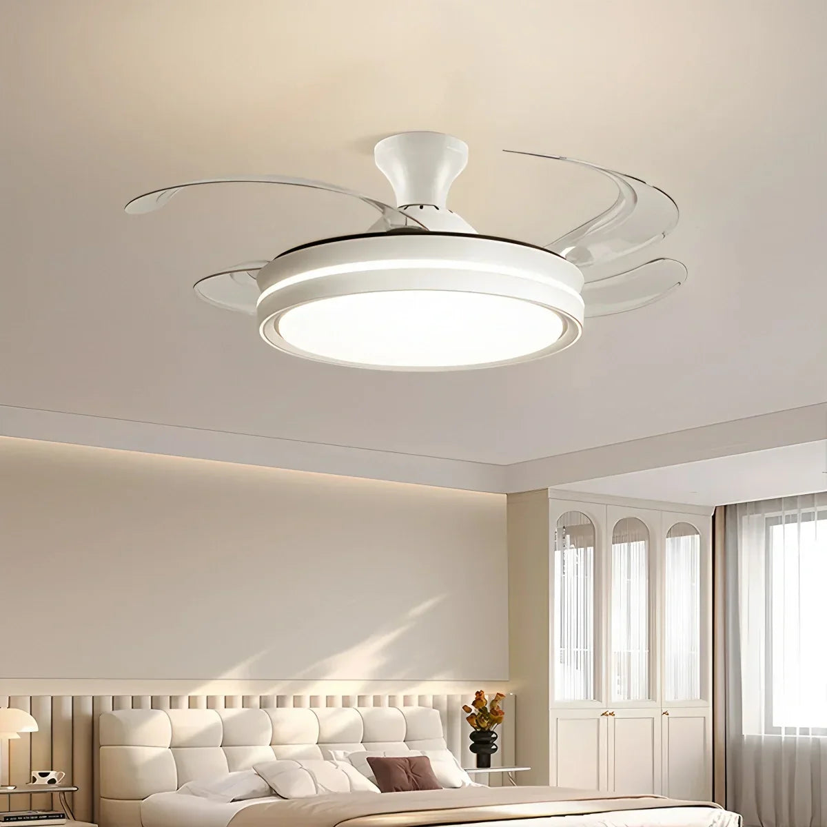 Moderner leiser Deckenventilator mit Fernbedienung und Licht | Desfino
