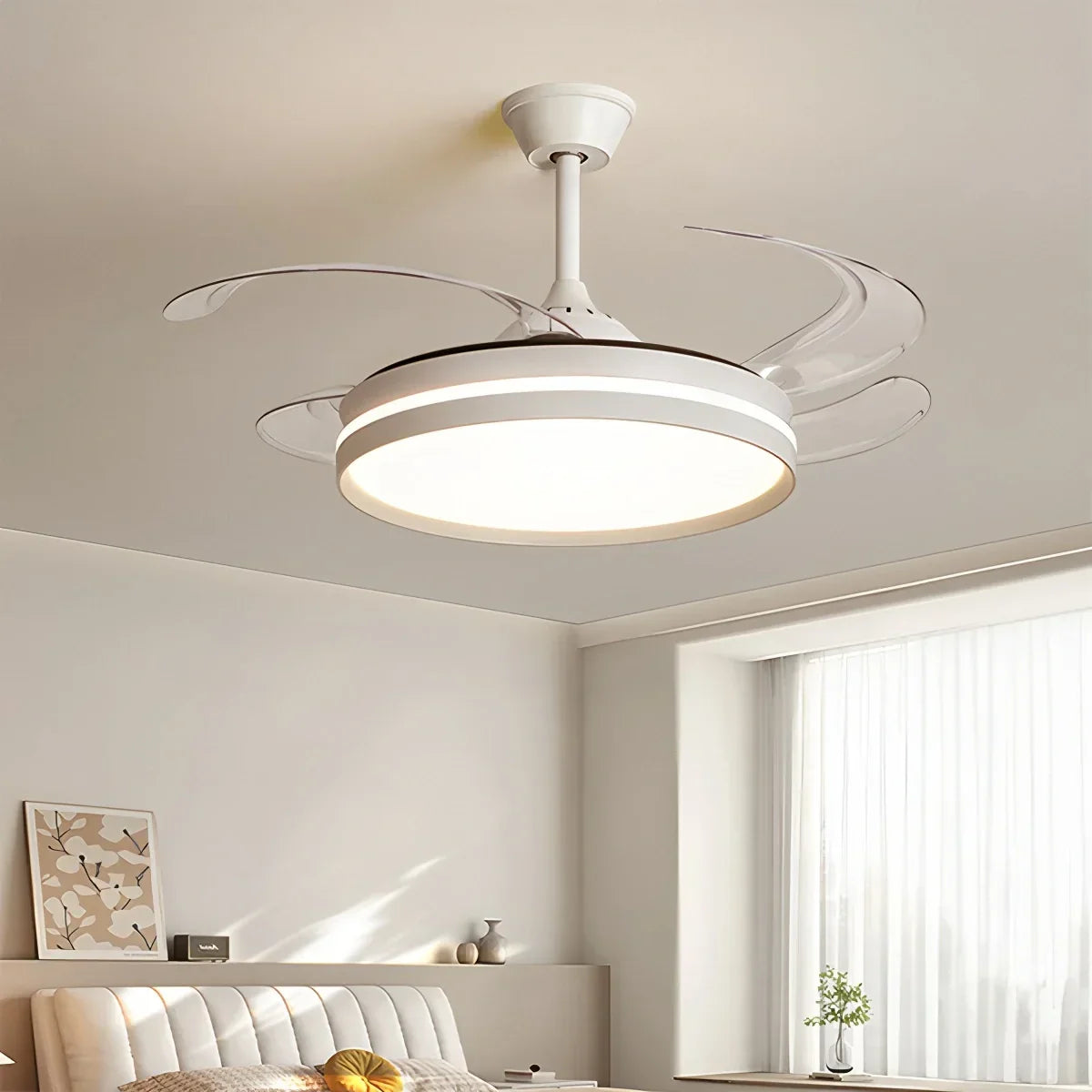 Moderner leiser Deckenventilator mit Fernbedienung und Licht | Desfino