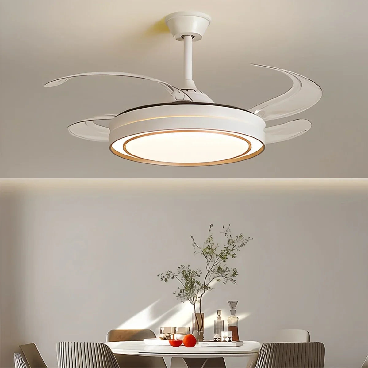 Modern Round Ceiling Fan Light with Remote Control | Desfino