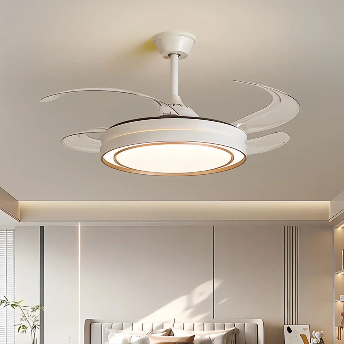 Modern Round Ceiling Fan Light with Remote Control | Desfino