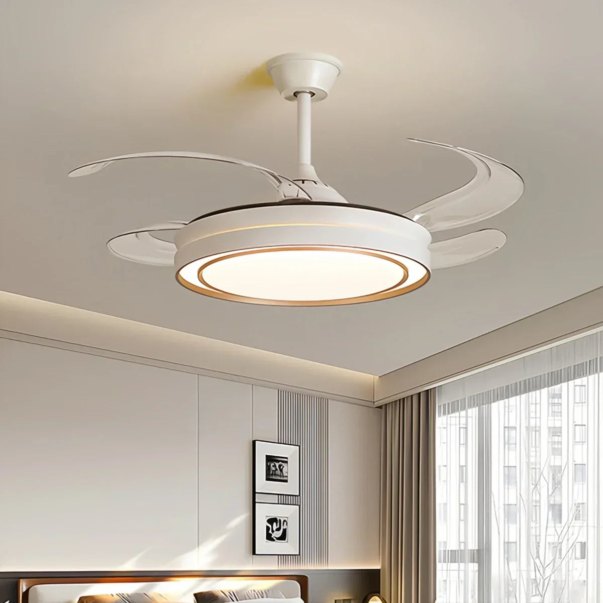 Modern Round Ceiling Fan Light with Remote Control | Desfino