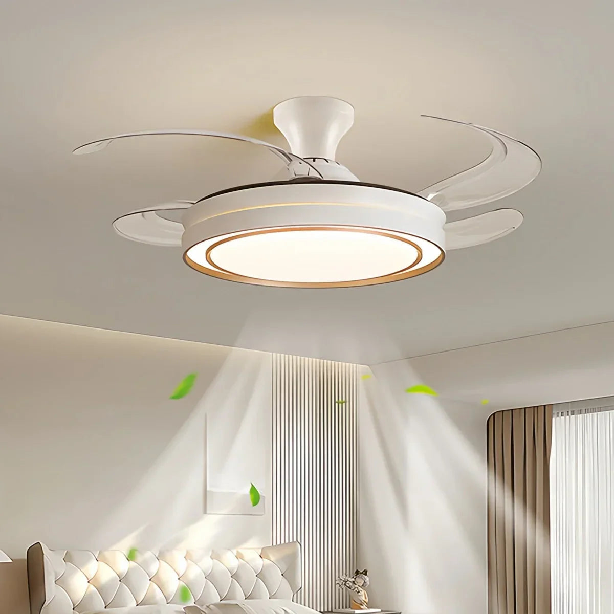 Modern Round Ceiling Fan Light with Remote Control | Desfino