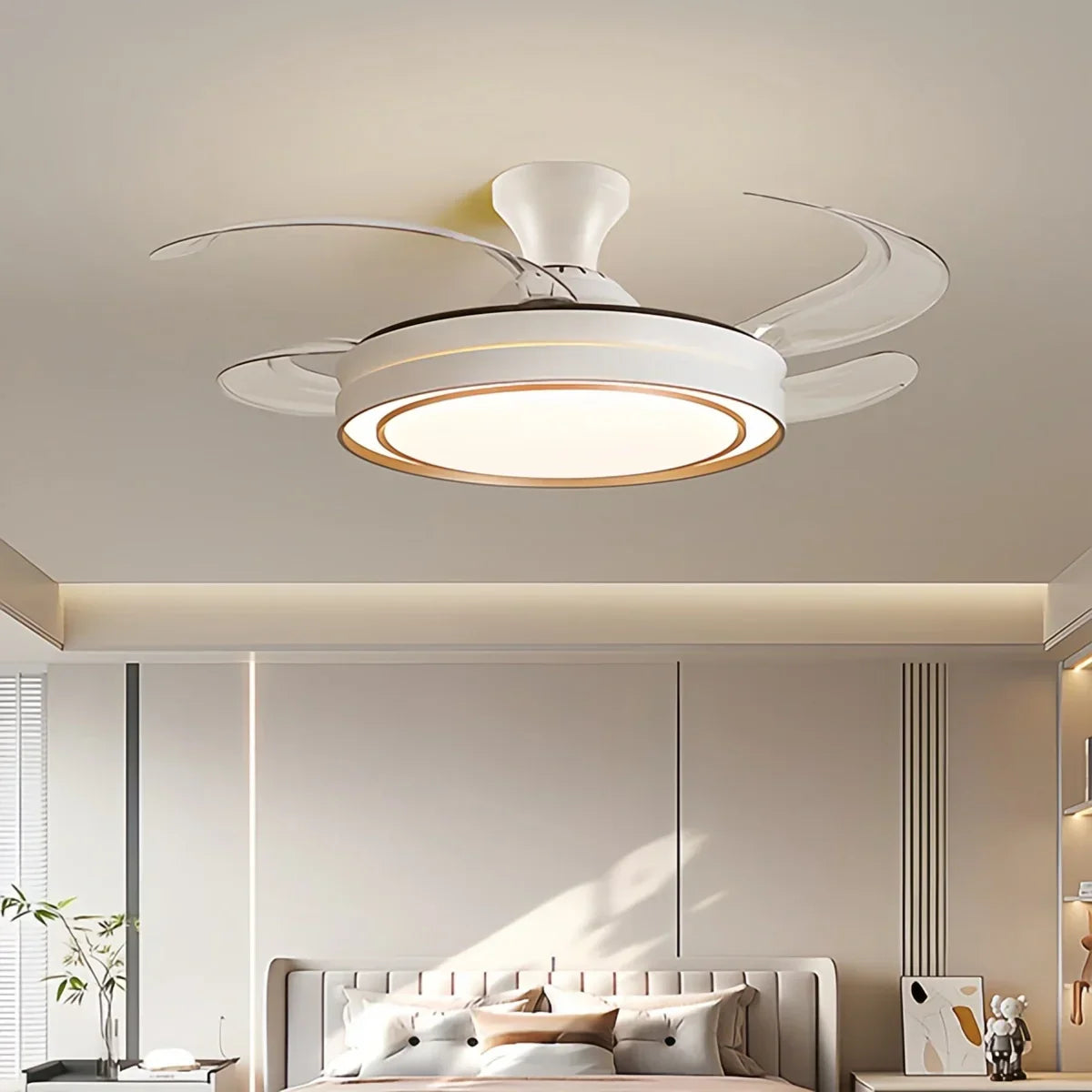 Modern Round Ceiling Fan Light with Remote Control | Desfino