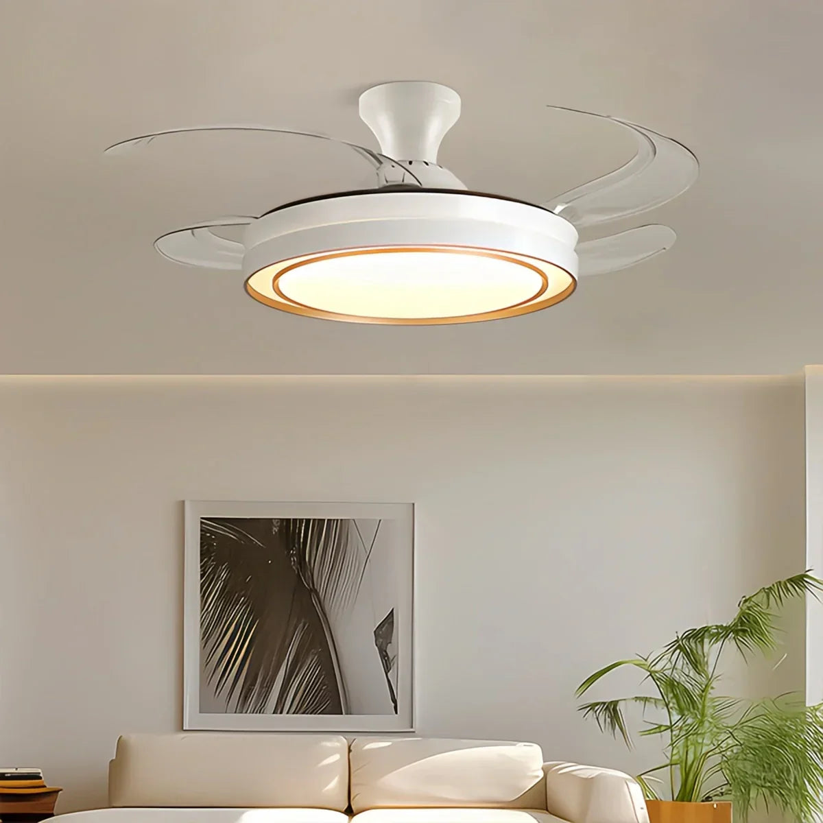 Modern Round Ceiling Fan Light with Remote Control | Desfino