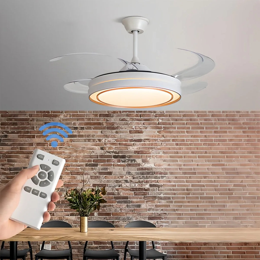 Modern Round Ceiling Fan Light with Remote Control | Desfino