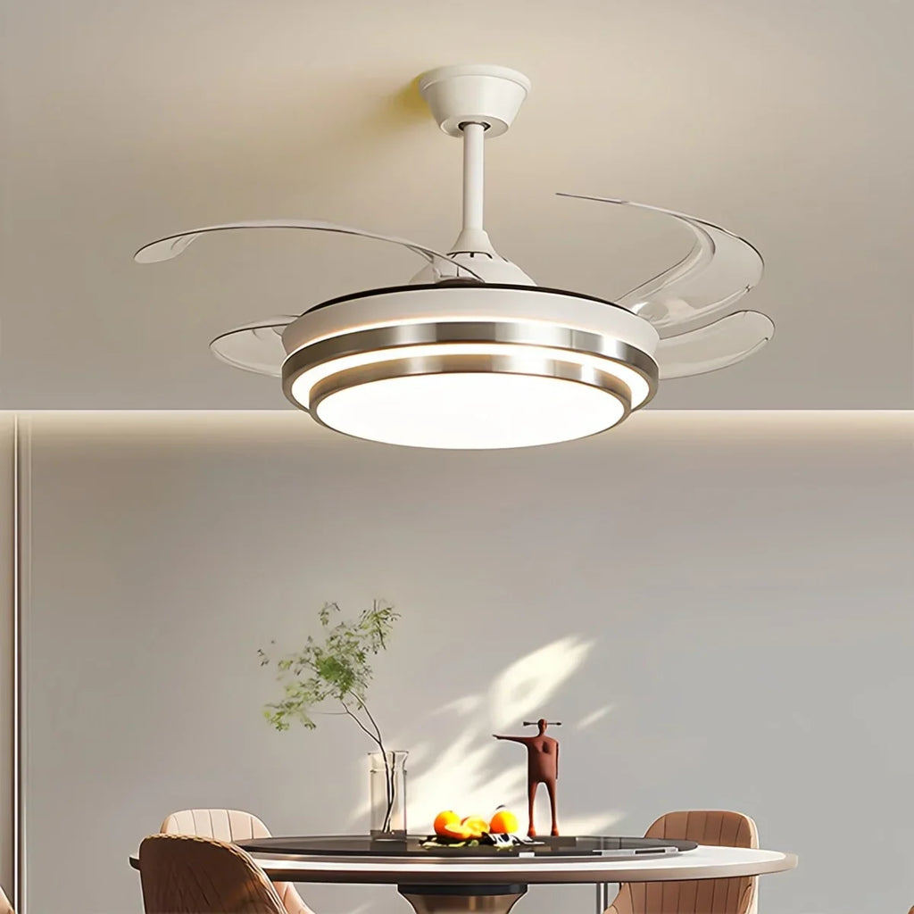 Moderner weißer Deckenventilator mit Licht | Desfino