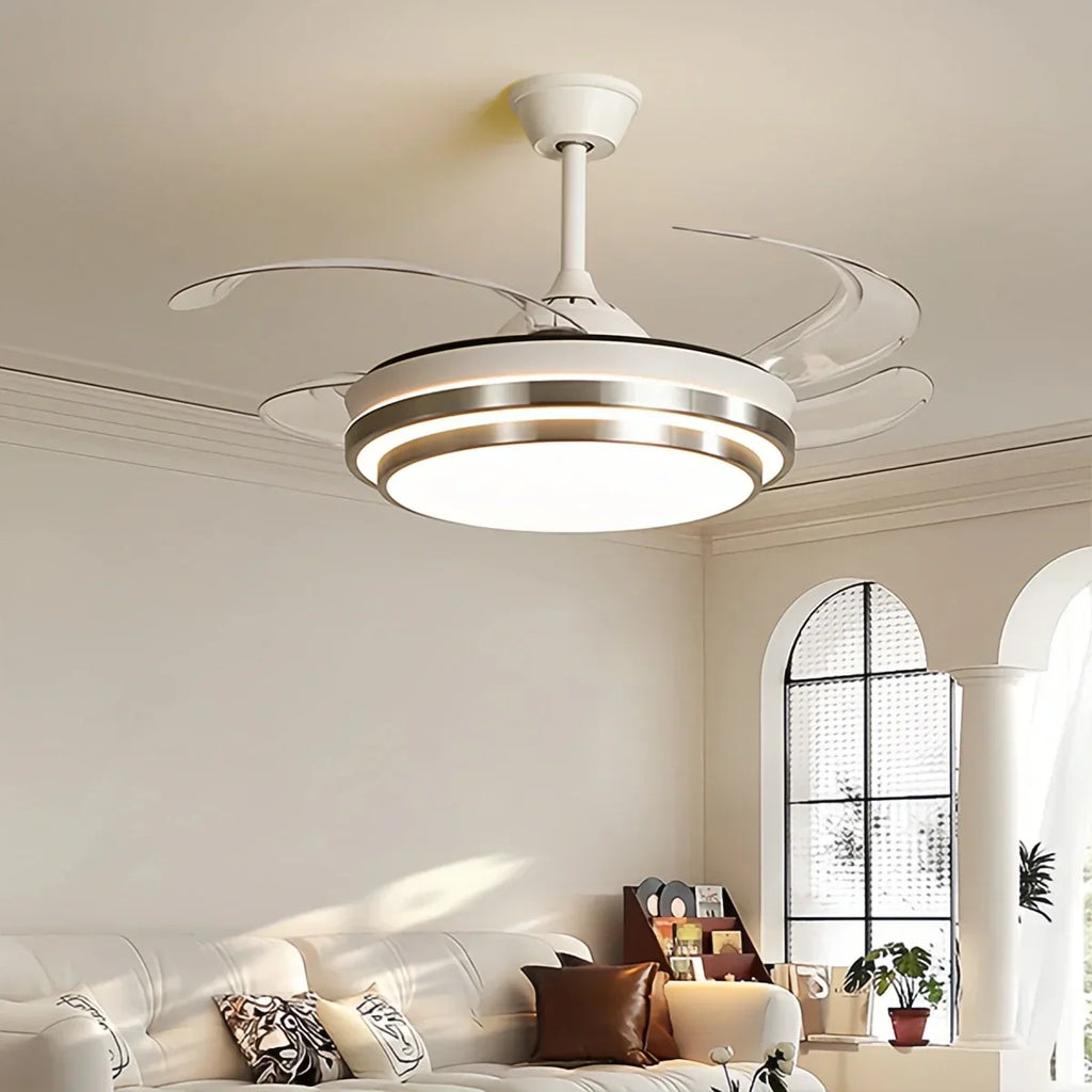 Moderner weißer Deckenventilator mit Licht | Desfino