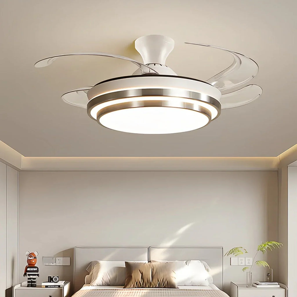 Moderner weißer Deckenventilator mit Licht | Desfino