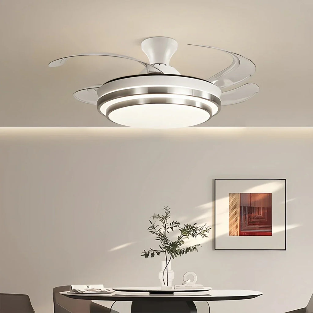 Moderner weißer Deckenventilator mit Licht | Desfino